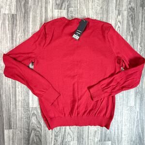 Central Park West Red Beaded Button Cardigan Sweater Large Long Sleeve NWT